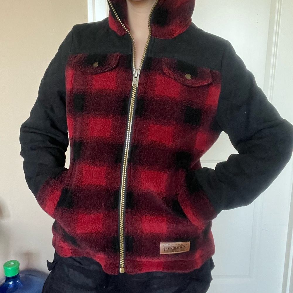 Pendleton Red and Black Plaid Utility Jacket